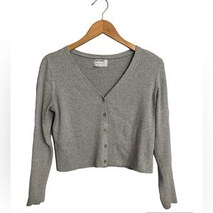 Long sleeve cropped (button front) sweater